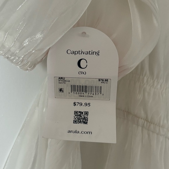 Arula White Sheen Top - Picture 3 of 3